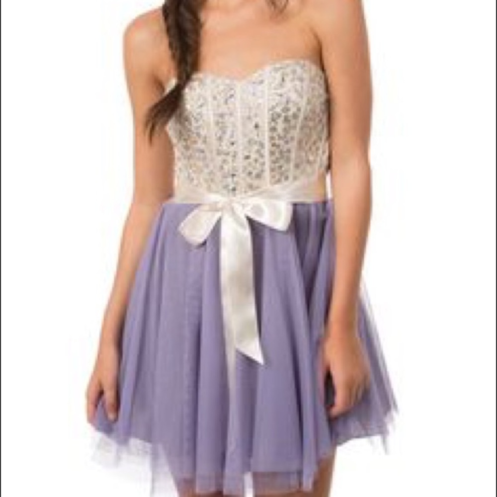 Teeze Me• Lilac and rhinestone dress
